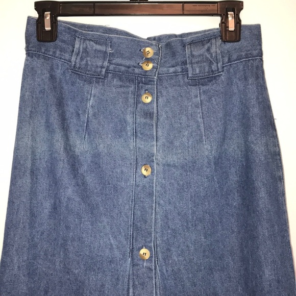 Mc Mac Long Jean Skirt 100% Cotton Size 9/10 - Picture 2 of 7